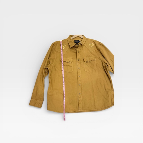 PENDLETON Men’s Chandler Cotton Embroidered Denim Western Shirt Tan Size XXL NWT - Picture 7 of 12